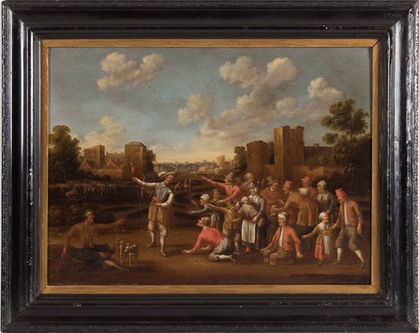 Joost Cornelisz Droochsloot (1586-1666) Paesaggio con mendicanti