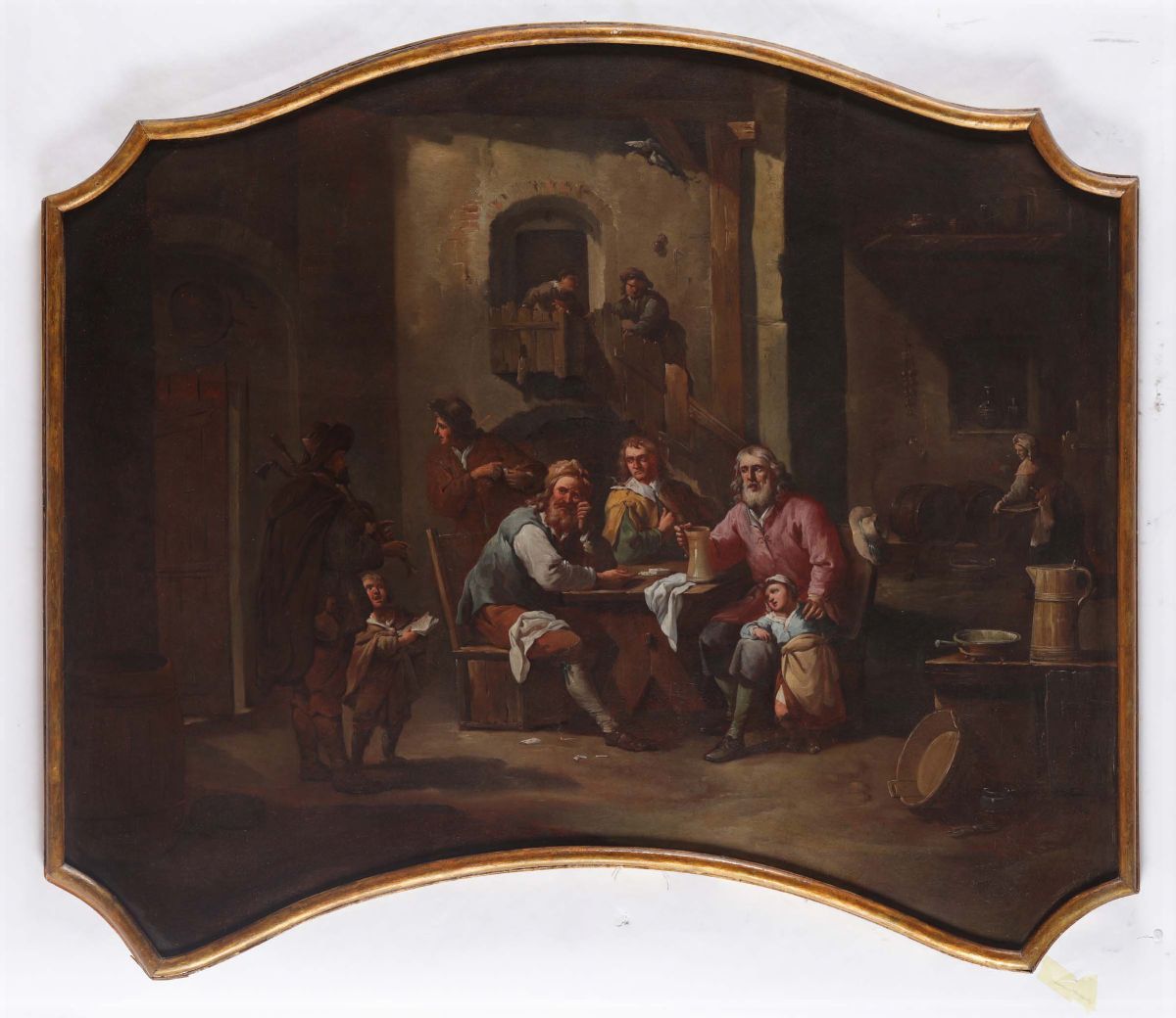 Scuola Bergamasca del XVIII Secolointerno di Locanda con Figure