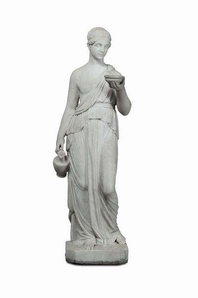 Ebe in Marmo Bianco. Arte Neoclassica Italiana del XIX Secolo