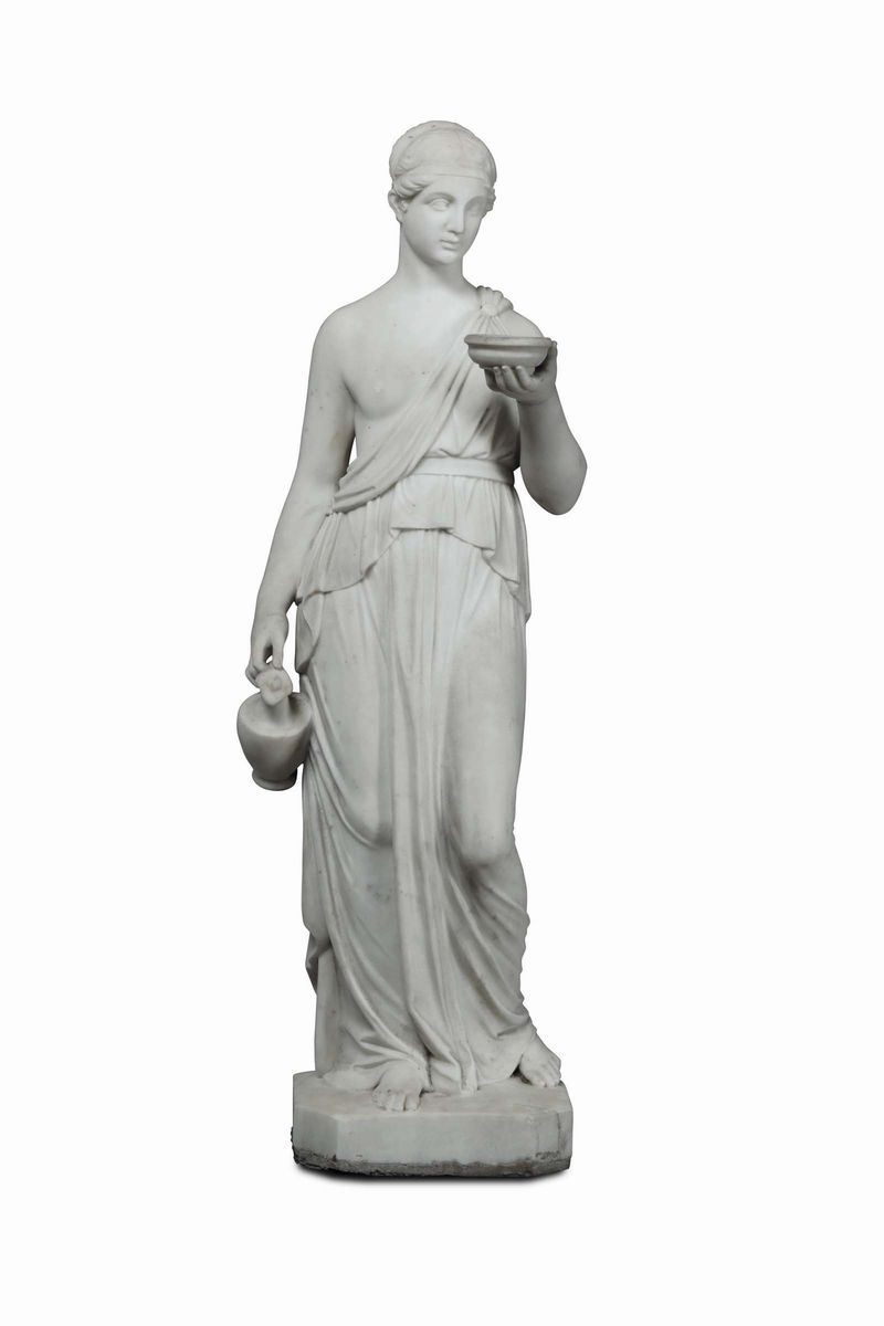 Ebe in marmo bianco. Arte neoclassica italiana del XIX secolo  - Asta Scultura e Oggetti d'Arte - Cambi Casa d'Aste