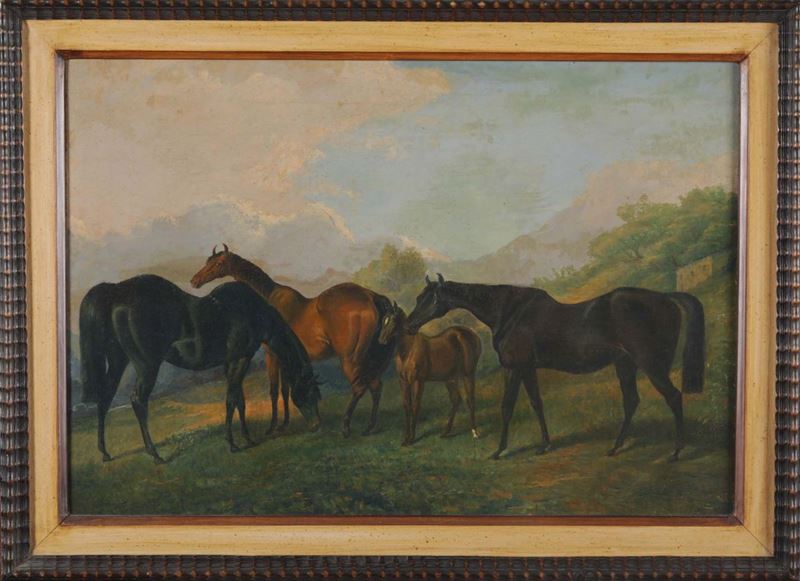 Scuola XIX secolo Cavalli  - Auction 19th and 20th Century Paintings - Cambi Casa d'Aste