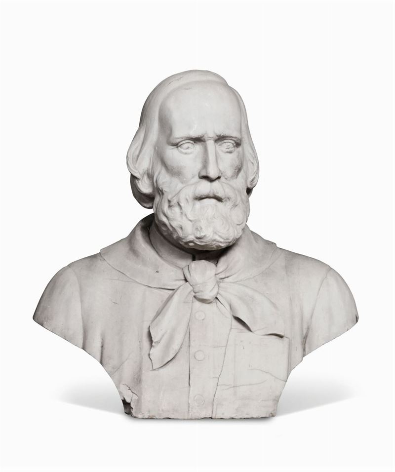 Busto di Garibaldi in marmo bianco. Scultore del XX secolo  - Asta Antiquariato - I - Cambi Casa d'Aste