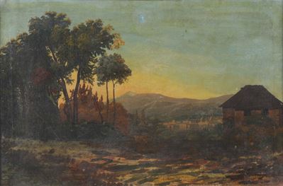 Michele Cesare Danielli (1821-1853)veduta di Genova dalla Collina di Albaro