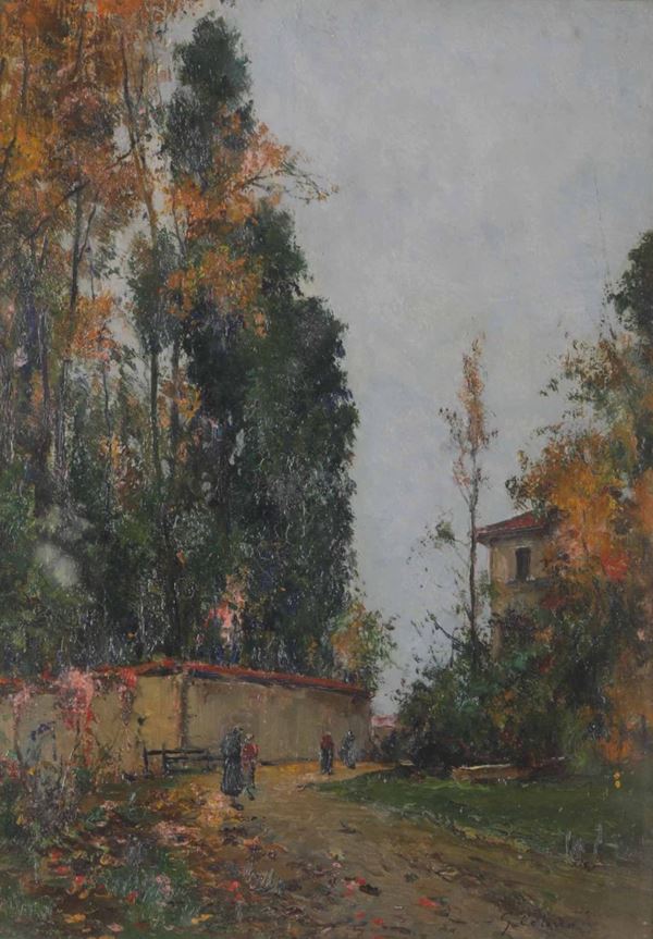 Giovanni Colmo (1867-1947) Case fra gli alberi, 1942