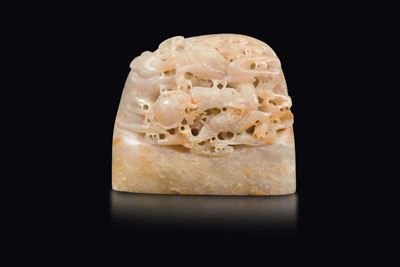 Sigillo in Saponaria con Drago tra le Nuvole, Cina, Dinastia Qing, Fine XVIII Secolo
