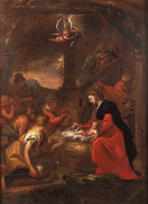 Domenico Piola (Genova 1627-1703) Adorazione dei pastori