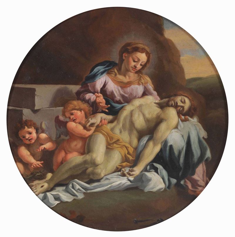 Scuola italiana della fine del XVII secolo Pietà  - Asta Dipinti Antichi - Cambi Casa d'Aste