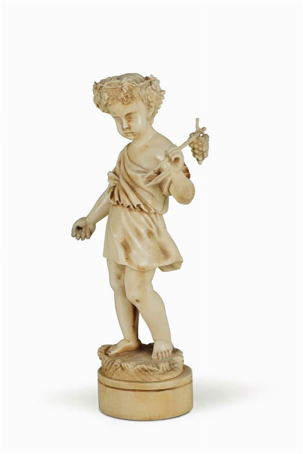 A child Bacchus in ivory. French manufacture (Dieppe?), second half of the 19th century