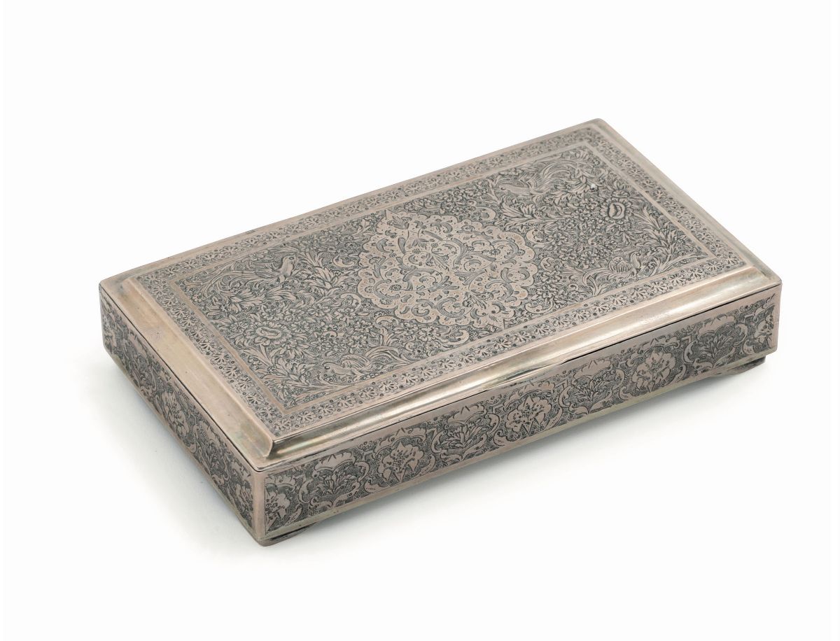 Scatola in Argento Cesellato, Medio Oriente (turchia?) XX Secolo