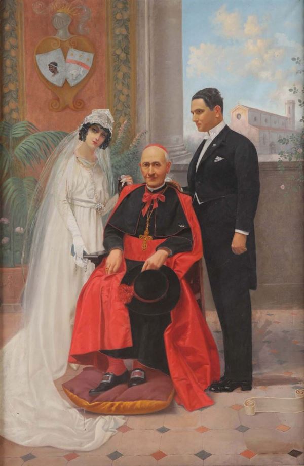 Ovidio Gragnoli (1893 - 1953), Count Ghezzi's wedding, oil on canvas Matrimonio del Conte Ghezzi