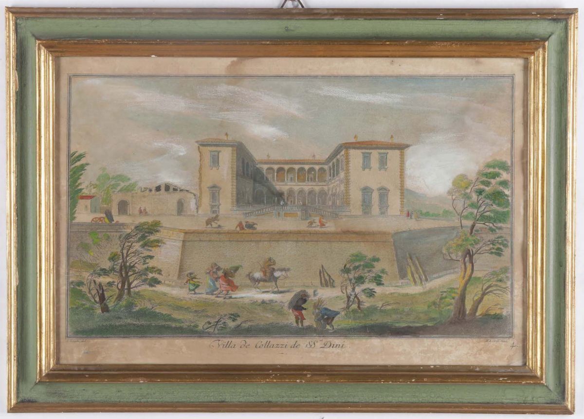 Coppia di Stampe con Vedute di Firenze, Inghilterra XVIII Secolo