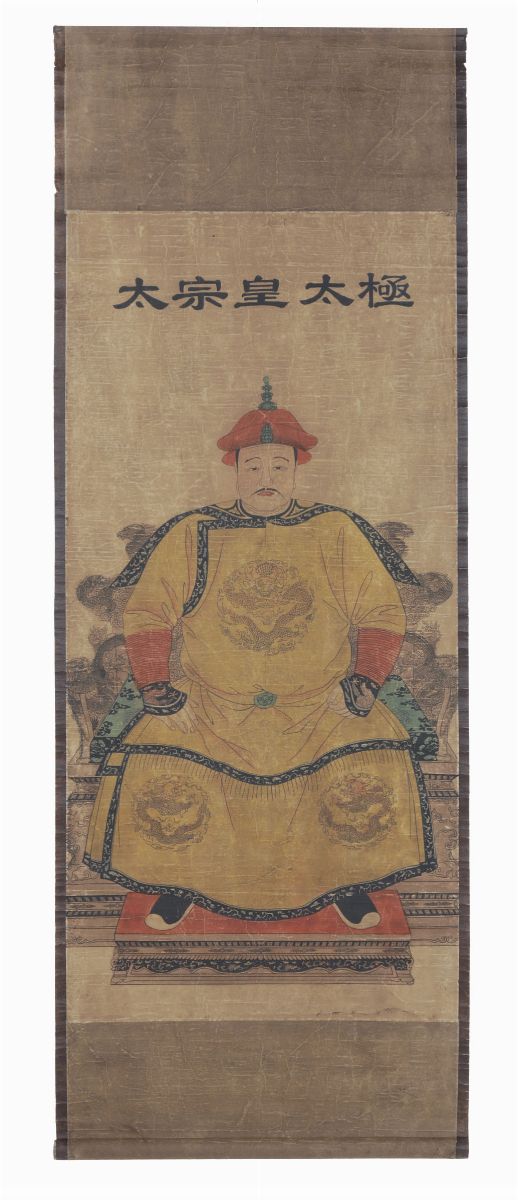 Tre Coppie di Dipinti su Carta Raffiguranti Imperatori e Imperatrici (?), Cina, Dinastia Qing, XI...