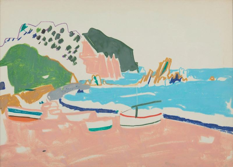 Fulvio Bianconi (1915-1996) Riva Trigoso (Genova), La spiaggia  - Auction The Bianconi's Bianconi - Cambi Casa d'Aste
