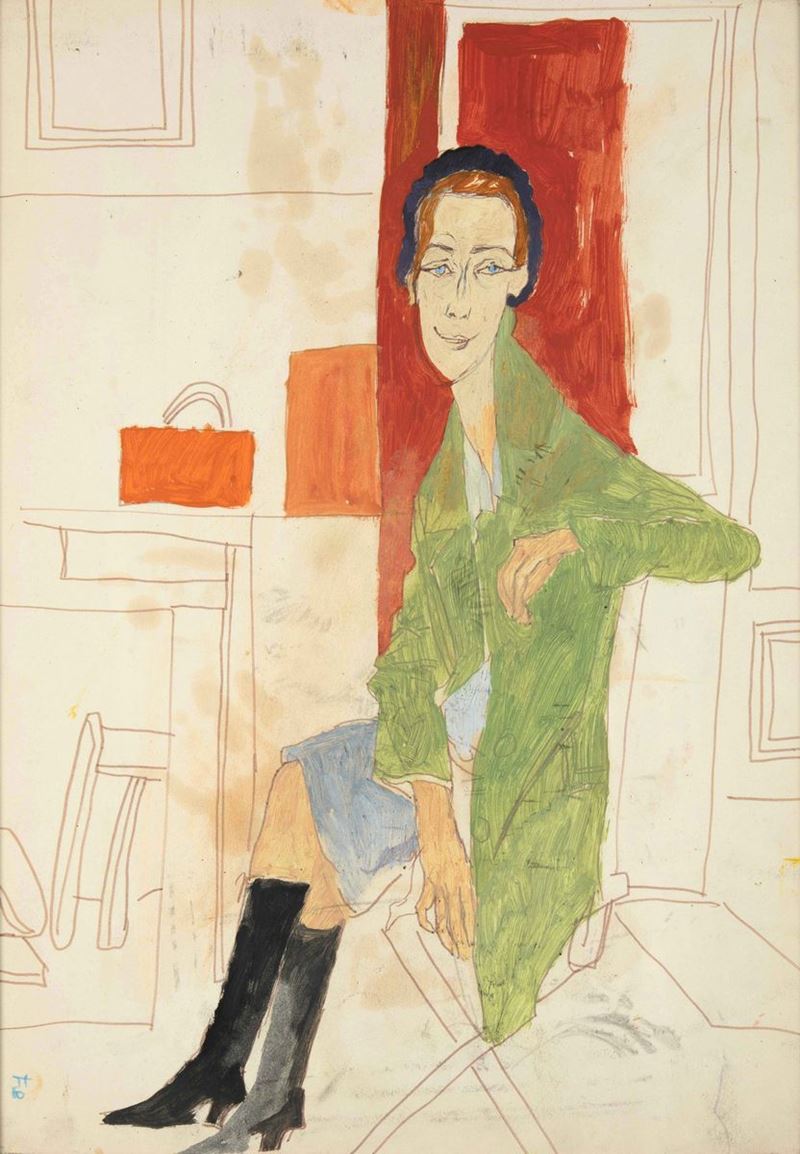 Fulvio Bianconi (1915-1996) Figura di donna seduta  - Auction The Bianconi's Bianconi - Cambi Casa d'Aste