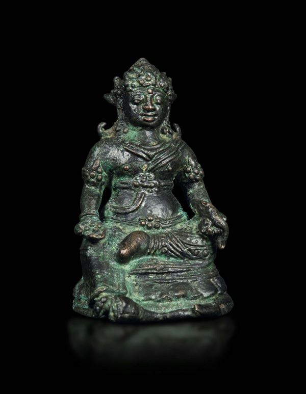 Figura di Agnideva Dangsong Melha in bronzo, India del Nord, XII secolo