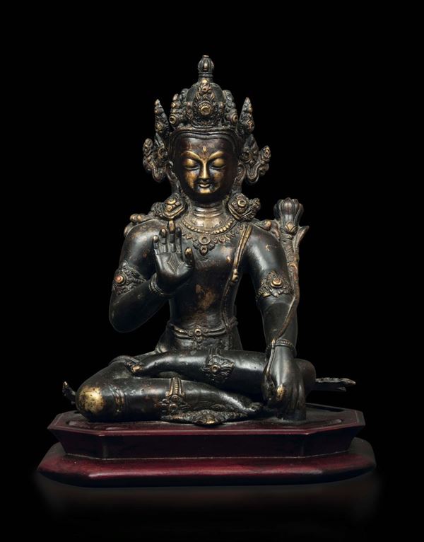 Figura di Shiva seduta in bronzo, Nepal, XIV/XV secolo
