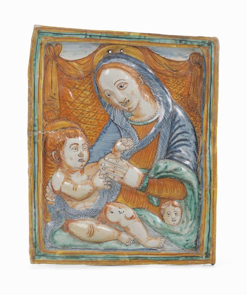 Targa devozionale Umbria o Lazio, fine del XVIII secolo  - Auction Majolica and Porcelains - II - Cambi Casa d'Aste