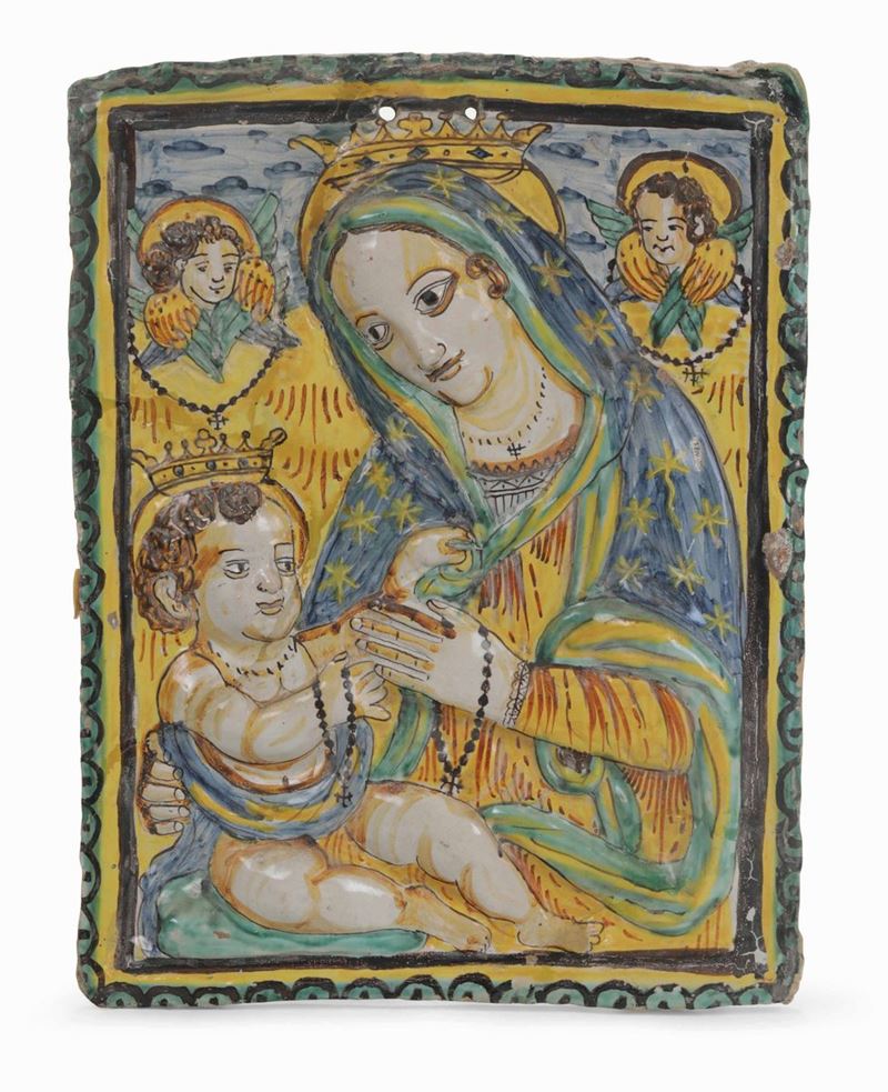 Targa devozionale Umbria o Lazio, fine del XVIII secolo  - Auction Majolica and Porcelains - II - Cambi Casa d'Aste