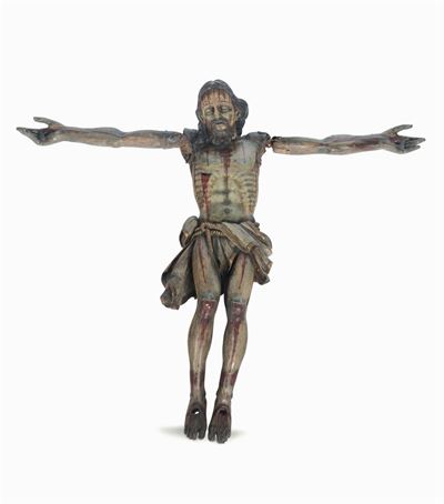 Corpus Christi in Legno Policromo. Arte Spagnola del XVII Secolo