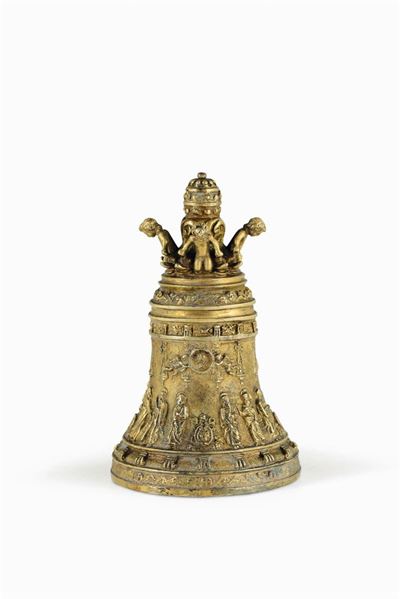 Modello della Campana di San Pietro in Bronzo Fuso, Cesellato e Dorato. Roma XIX Secolo