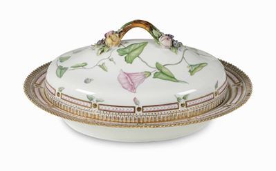 Terrina Ovale con Coperchio Danimarca, Manifattura Royal Copenhagen, Seconda Metà del XX Secolo