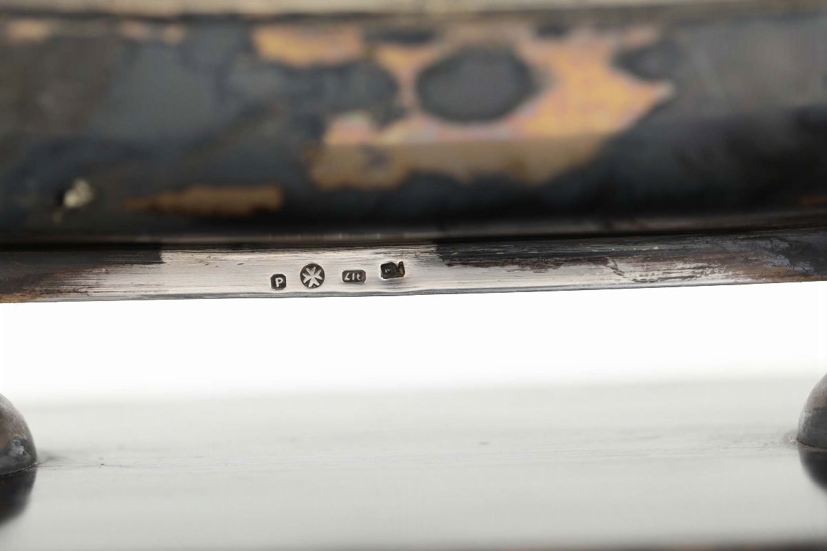 Modellino di Gozzo Maltese in Argento Fuso e Cesellato. Argenteria del XX Secolo