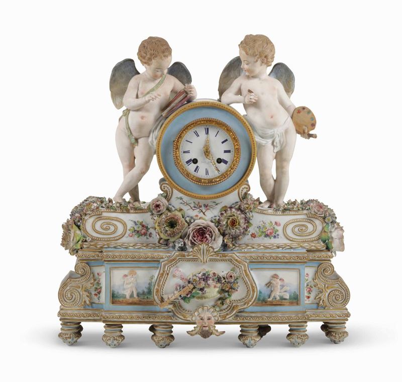 Orologio Probabilmente Parigi o Fontainebleau, manifattura di Jacob Petit, metà del XIX secolo  - Asta Maioliche e Porcellane - II - Cambi Casa d'Aste