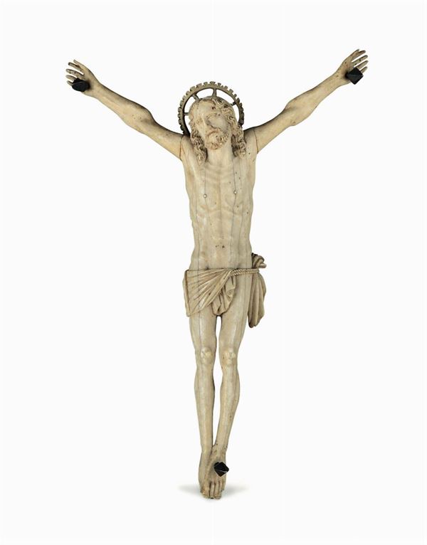 A Corpus Christi in ivory and ebonized wood. Baroque art from the 18th century