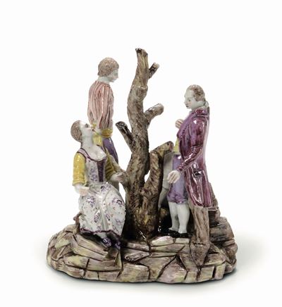 Gruppo con Pastorelle, Pastorello e Gentiluomo Doccia, Manifattura Ginori, 1770-1780 Circa