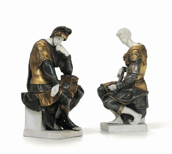 Coppia di sculturine Parigi, Samson, fine XIX - inizio XX secolo
