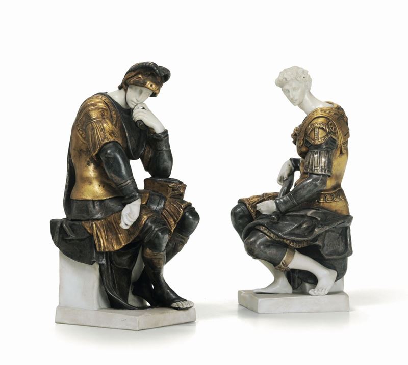 Coppia di sculturine Parigi, Samson, fine XIX - inizio XX secolo  - Asta Maioliche e Porcellane - Cambi Casa d'Aste