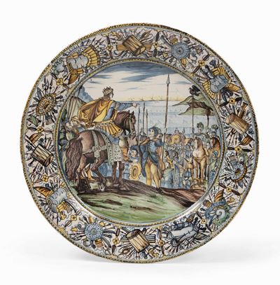 Grande Piatto Castelli D’abruzzo, Francesco Grue (?), 1650 Circa
