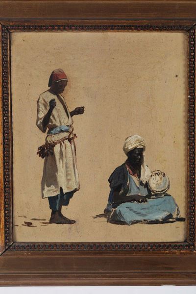 Pittore del XIX-XX Secolodue Figure Arabe