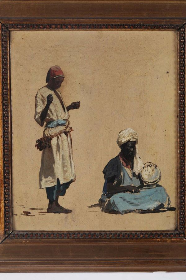 Pittore del XIX-XX secolo Due figure arabe