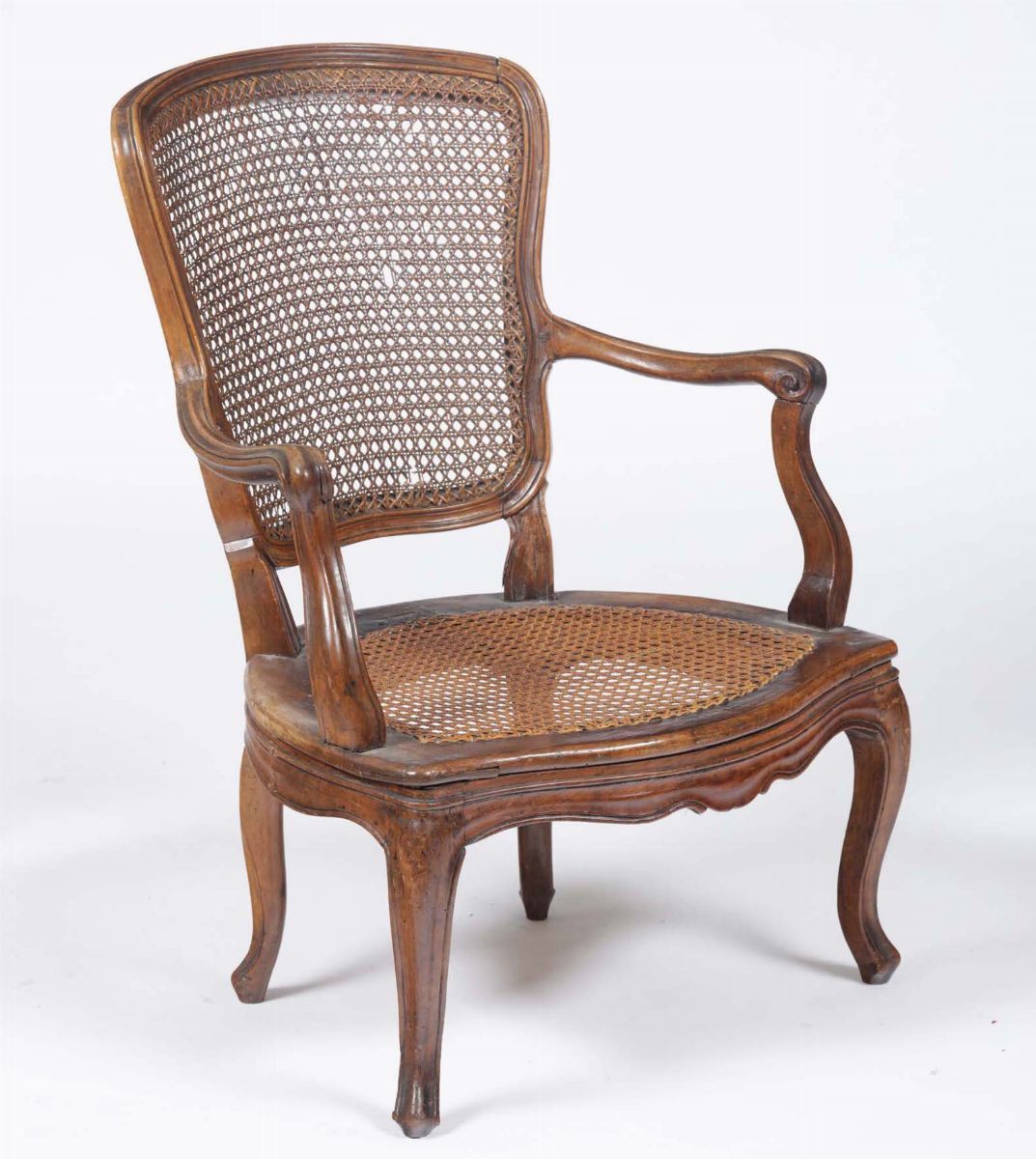 Poltroncina in Noce di Forma Luigi XV, XVIII-XIX Secolo