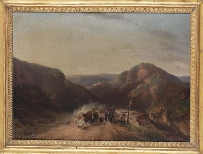 Felice Cerruti (1818 - 1896)paesaggio con Armenti, 1849