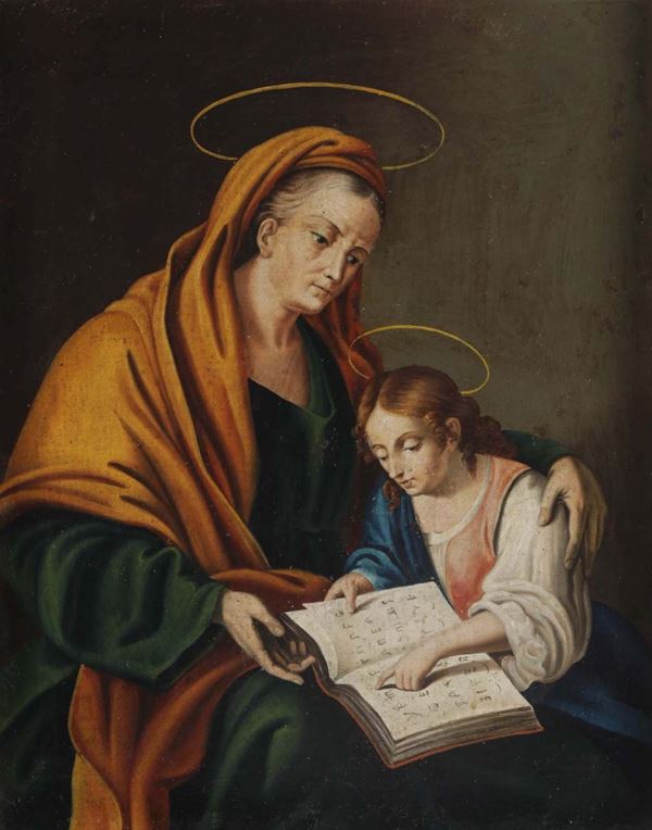 Pittore del XVIII secolo Sant'Anna e Gesù