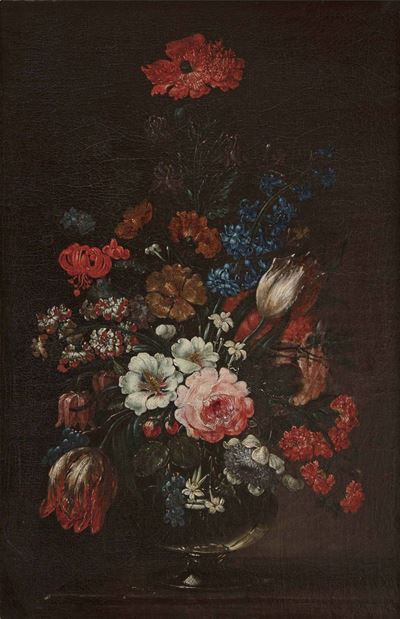 Bartolomeo Bimbi (1648-1729)coppia di Vasi di Fiori