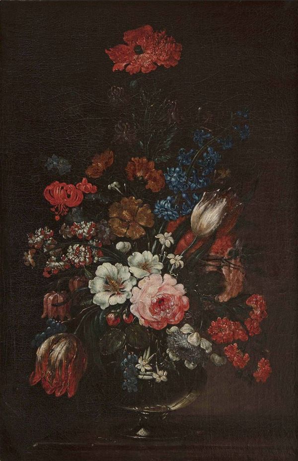 Bartolomeo Bimbi (1648-1729) Coppia di vasi di fiori