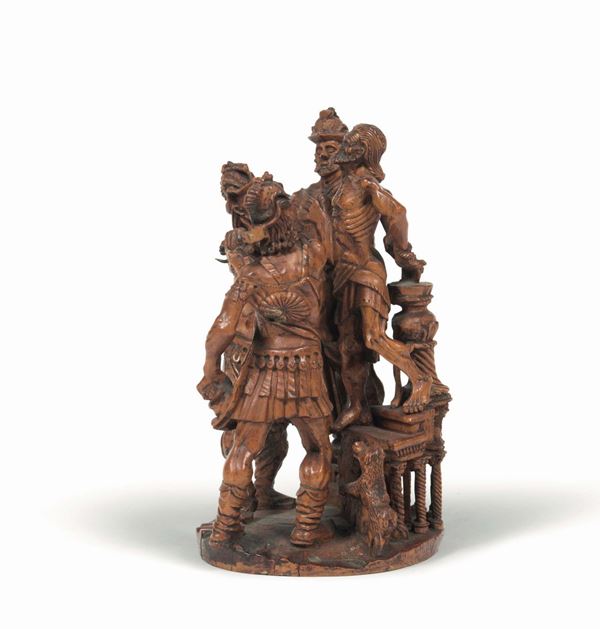 A flagellation in boxwood. Germany, 17th century