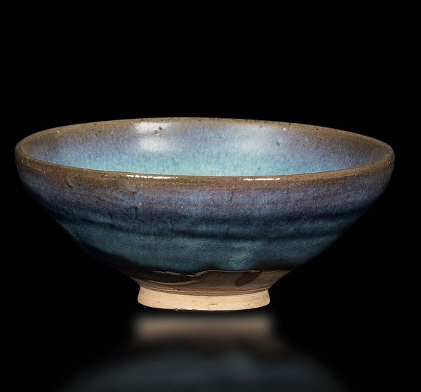 A Jun cup with aubergine striping, China, Song Dynasty (960-1279)