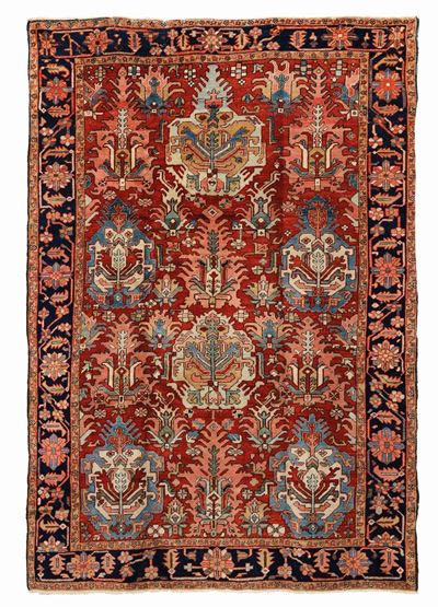 Particolare Tappeto Nord Ovest Persia Heritz Fine XIX Secolo