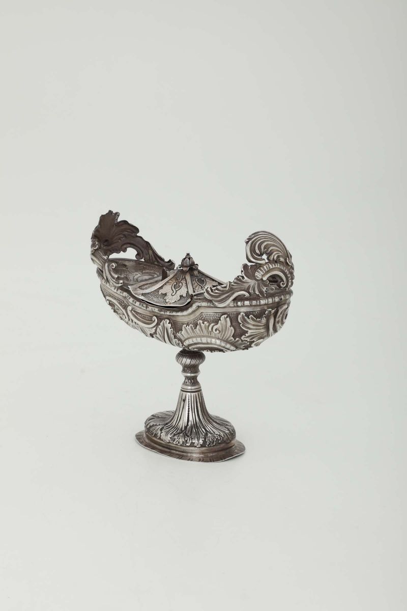 Navicella in Argento Fuso, Sbalzato e Cesellato, Genova 1771