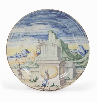 Piatto Pavia, Manifattura Rampini, Pittori Africa, 1690-1700 Circa