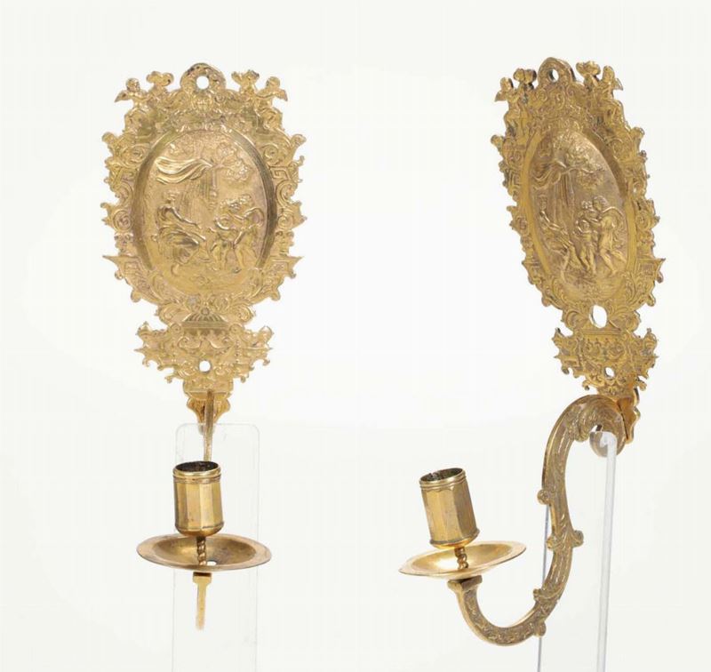 Coppia di appliques in bronzo dorato, Francia XVIII secolo  - Auction Fine Art - I - Cambi Casa d'Aste