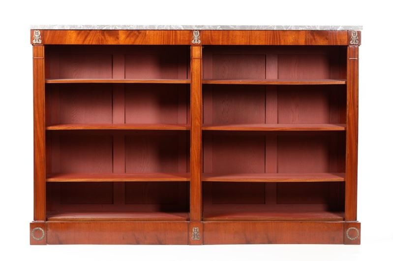 Libreria in stile neoclassico in legno lastronato, XIX-XX secolo  - Auction Fine Art - I - Cambi Casa d'Aste