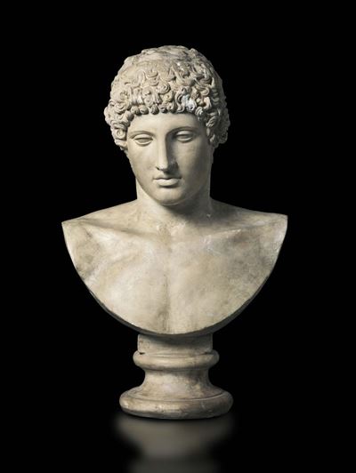 Busto in Gesso Dell'imperatore Adriano (?), XIX-XX Secolo