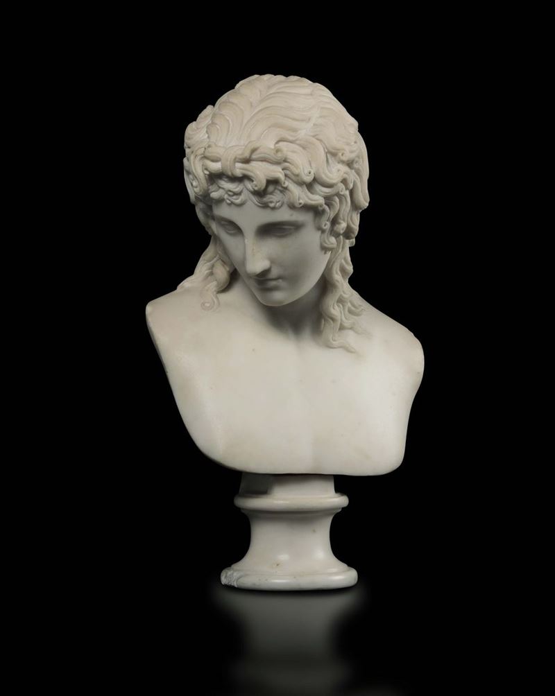 Piccolo busto maschile in marmo bianco. Scultore del XIX-XX secolo  - Auction Artworks and Furnishings - Cambi Casa d'Aste