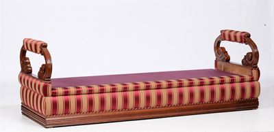 Letto Carlo X in Legno Intagliato, XIX-XX Secolo