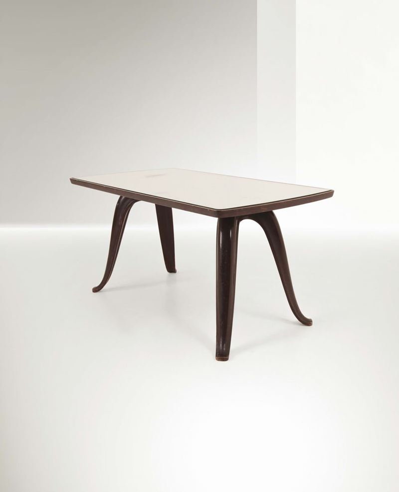 Pietro Chiesa, a low table with a wooden structure and glass top. Fontana Arte Prod., Italy, 1941  - Auction Fine Design - Cambi Casa d'Aste